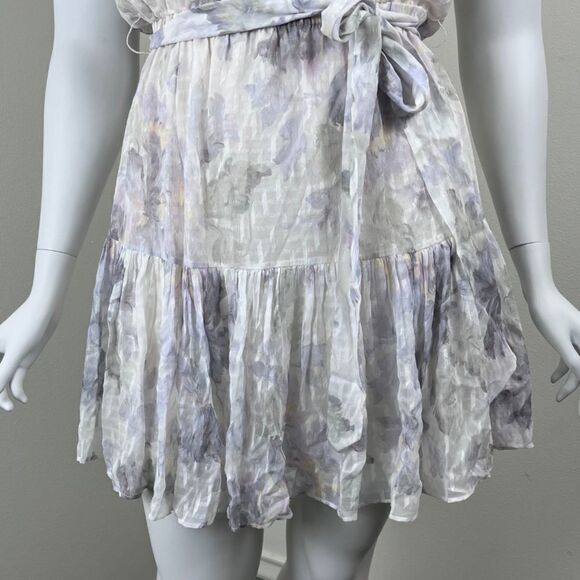 Rebecca Taylor Women Size XL White Lily Silk Floral Tiered Ruffle Mini NEW Dress - Picture 5 of 17